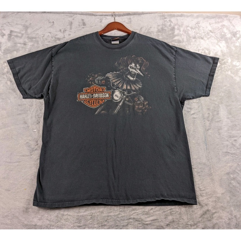 Harley Davidson Shirt Mens 2XL Black Bird Mask Albuquerque New Mexico Faded Y2K